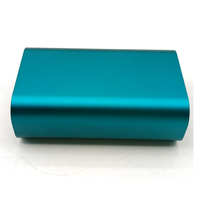 Boîtier en aluminium anodisé extrudé de couleur turquoise, coins arrondis, pour batterie externe portable, module électronique, coque de protection