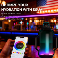 Bouteille d'eau électronique intelligente en Tritan de 1300 ml (44 oz) avec LED, rappel d'hydratation et suivi via application pour le sport et la salle de sport