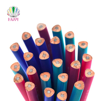 Crayon en bois noir personnalisé avec logo imprimé, crayon multicolore HB avec gomme