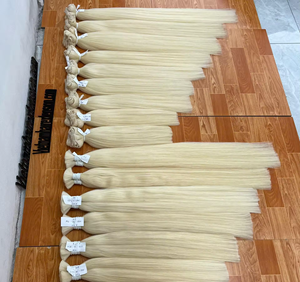 Extensiones de Cabello Humano Virgen Liso y Sedoso Rubio de Alta Calidad, Trama Doble Natural para Uso Profesional - Product Image 1