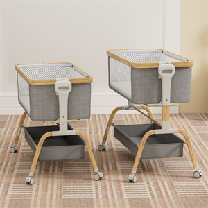 Culla Multifunzionale Moderna e Lussuosa per Neonati, <span class=keywords><strong>Lettino</strong></span> <span class=keywords><strong>Portatile</strong></span> da Comodino, Culla in Metallo per Soggiorno, Hotel, Ospedale - Product Image 6