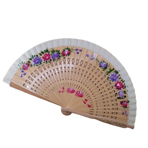 Innovador Abanico de Pared de Madera con Grabado Artístico de Flores Multicolor de Doble Cara de 23 cm, Regalo de Boda Español - Product Image 3