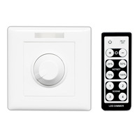 Regulador de intensidad de señal analógica de 0-10V de doble canal con alimentación CA y control manual por perilla para controladores LED profesionales y balastros fluorescentes