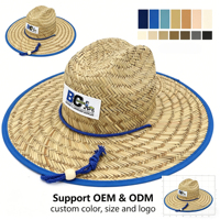 Chapeau de paille de sauveteur d'été personnalisé avec broderie pour homme, chapeau de plage imprimé pour l'été, chapeau de sauveteur de surf avec logo
