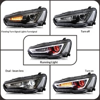 Phares LED 12V modifiés pour Mitsubishi Lancer EX 2008-2016, design Demon-Eye avec 4600LM et 5600K