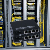 Convertidor de medios de fibra óptica 1 fibra 4 RJ45 10/100/1000M convertidor de medios TP Link para FTTH 20km