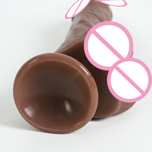 GF Brown dildo realistici con ventosa pene in Silicone morbido per il gioco anale del punto G vaginale dildo di colore scuro giocattoli del sesso per le donne - Product Image 6