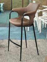 Tabouret de bar moderne en bambou de style nordique pour hôtel, restaurant, cuisine commerciale, îlot et réception