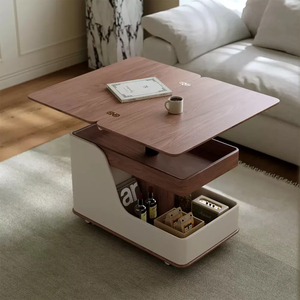 <span class=keywords><strong>Mesa</strong></span> <span class=keywords><strong>de</strong></span> Centro Moderna <span class=keywords><strong>de</strong></span> Madera <span class=keywords><strong>con</strong></span> Almacenamiento, Diseño Portátil, Construcción <span class=keywords><strong>de</strong></span> Madera Sólida, <span class=keywords><strong>con</strong></span> <span class=keywords><strong>Ruedas</strong></span> <span class=keywords><strong>para</strong></span> Sala <span class=keywords><strong>de</strong></span> Estar - Product Image 4