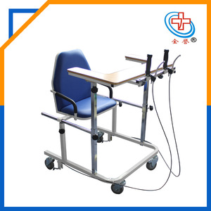 Déambulateur Jinyu avec siège réglable en hauteur pour la rééducation des jambes, fonctionnement manuel, frein à étrier, couleur bleue - Product Image 4