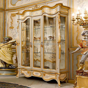 European Wine <b>Cabinet</b> <b>Living</b> <b>Room</b> Furniture Glass Doors <b>Tall</b> 3 166 Solid Wood Carving Wine <b>Cabinet</b> - Product Image 2