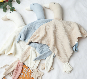 <span class=keywords><strong>Doudou</strong></span> en mousseline 100 % coton pour bébé, en forme de lapin, mouchoir réconfortant, compagnon de sommeil, jouet en peluche, couverture de sécurité pour bébé - Product Image 2