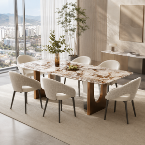 <span class=keywords><strong>Tavolo</strong></span> da Pranzo in Pietra Sinterizzata con Base in Acciaio Inossidabile e Acciaio al Carbonio per Arredamento Domestico, Fornitura all'Ingrosso e al Dettaglio - Product Image 3