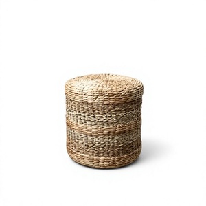 Otomana de Jacinto de Agua de Vietnam, Material de Fibra Vegetal Natural para Asiento Adicional, Reposapiés, Decoración de Mesa de Centro y Estilismo del Hogar - Product Image 2