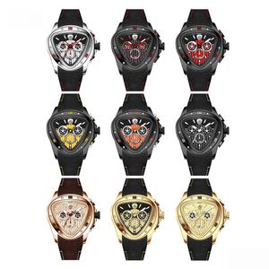 Montre pour homme multifonctionnelle triangulaire à cadran ouvert, au style unique et au look cool, montre à quartz en gros du fabricant - Product Image 6