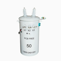 Transformador Monofásico de Montaje en Poste, Ahorrador de Energía, Tipo Aceite, Entrada 220V/380V, Salida 13.8KV/13.2KV/10kV, Bobinado de Aluminio/Cobre