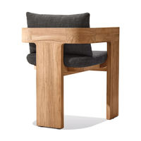 Ensemble de salle à manger moderne en teck pour l'extérieur, finition imperméable, résistant aux intempéries, table et fauteuils en bois massif - Mobilier de jardin et de terrasse haut de gamme pour