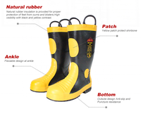 Chaussures de sécurité antidérapantes ignifuges en caoutchouc Allemagne pour pompiers