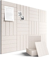 Panneaux muraux décoratifs en feutre brun chocolat et crème, à coins arrondis et rainures en V, pour tableau d'affichage à épingles pour la maison et le bureau