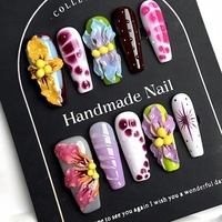 Vente chaude usine : Ongles à presser extra longs sculptés en 3D faits à la main, vente en gros, livraison directe, lot mixte, personnalisation disponible