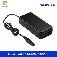 Chargeur de batterie au lithium 54,6 V 2 A, adaptateur d'alimentation pour scooter électrique 48 V, vélo électrique, chargeur de batterie au lithium pour vélo électrique