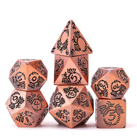 Ensembles de dés en métal mdn de 7 pièces de haute qualité en gros polyèdre en alliage de zinc pour les jeux D & D