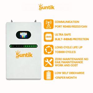 แบตเตอรี่ลิเธียมติดผนัง 51.2V 10kWh ระบบพลังงานแสงอาทิตย์ 5kW สำหรับบ้าน ใช้กับระบบกริด  เซลล์ LiFePO4 เกรด A 8000+ รอบการใช้งานแบบ Deep Cycle - Product Image 2