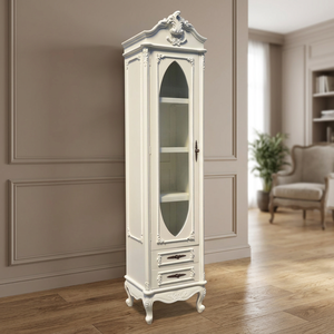 Handcrafted French Farmhouse Mesh <b>Cabinet</b>: Solid Mahogany Wood, Ideal for Elegant Display and Storage - Product Image 2