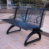 Banc de parc extérieur moderne en acier galvanisé et aluminium - Durable, résistant à l'eau, écologique
