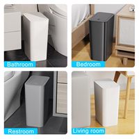 Lot de 3 poubelles de salle de bain écologiques de 10 L/2,6 Gal avec couvercle à pression, petite poubelle, conteneur à déchets mince, poubelles