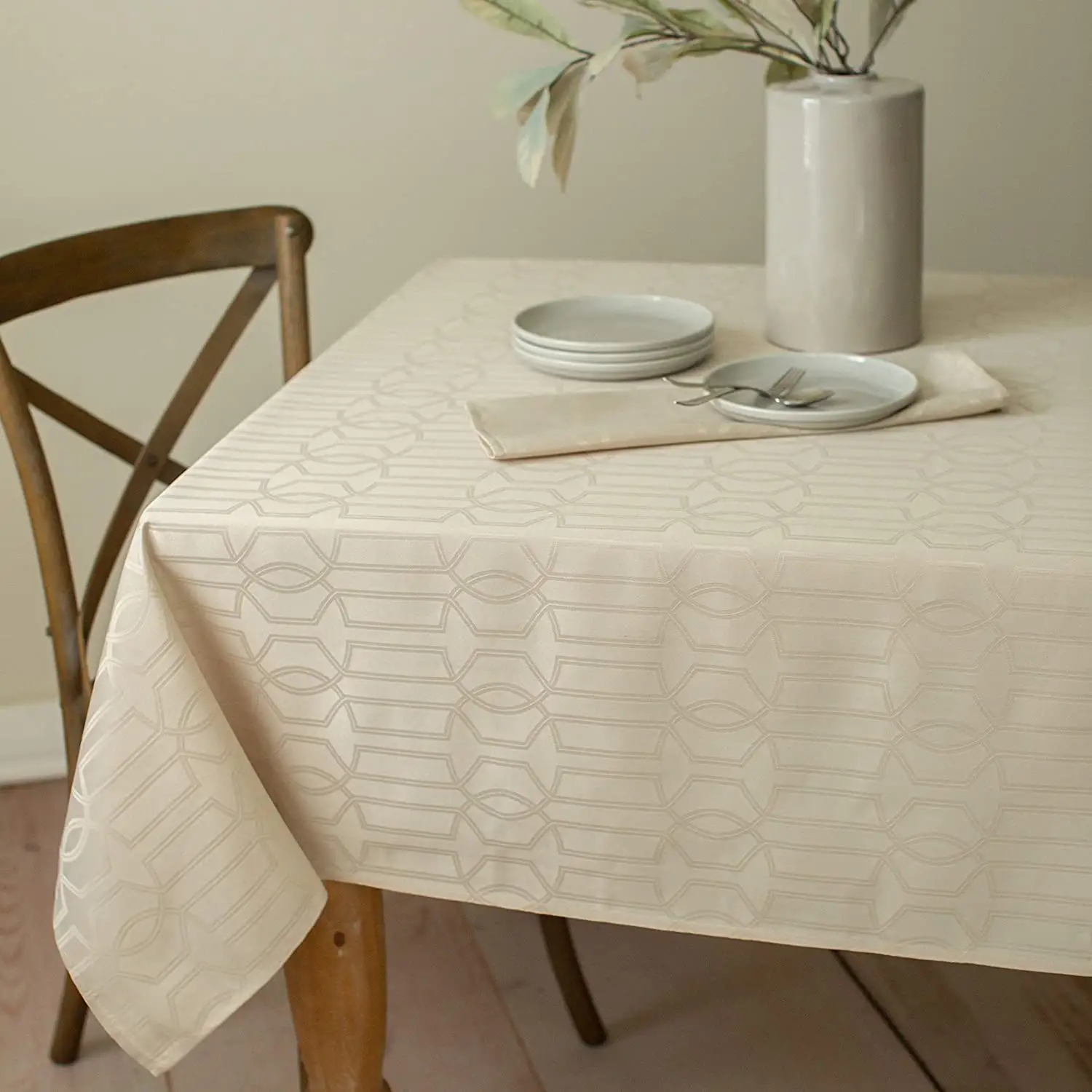 Orelle décorative personnalisée, nappes Jacquard anti-éclaboussures, nappe de Table en Polyester résistant au sol 60 "x 84" rectangulaire