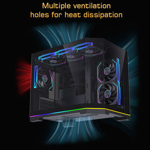 Gabinete de Computadora MATX Lovingcool <span class=keywords><strong>con</strong></span> Iluminación RGB <span class=keywords><strong>Integrada</strong></span>, Vidrio Templado Panorámico, Preparado para Refrigeración Líquida de 360 mm - Product Image 6