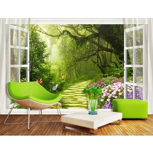 Papel Tapiz 3D Personalizado con Paisaje Natural <span class=keywords><strong>de</strong></span> Viñedo y Flores, Decoración <span class=keywords><strong>de</strong></span> Pared para <span class=keywords><strong>TV</strong></span> - Product Image 4