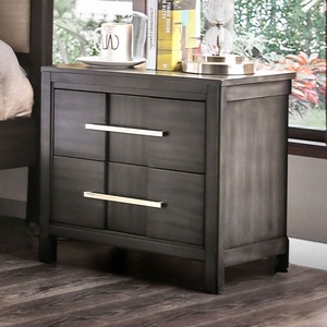 โต๊ะข้างเตียงสีเทาแบบทรานซิชั่น 2 ลิ้นชัก เฟอร์นิเจอร์ห้องนอน - Product Image 4