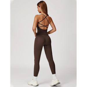 Womens Workout Set Two Piece <b>Cross</b> Back Tank <b>Top</b> High Waist Leggings Gym Outfit Yoga Clothes Breathable Spandex Polyester - Product Image 3