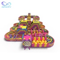 Parque de obstáculos inflable grande, divertido, personalizado, para deportes, pista de obstáculos para eventos de equipo