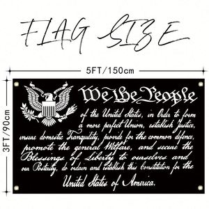 Drapeau de style fanion We the People 3x5 pieds, couleurs vives, œillets en laiton, polyester 100D, décoration extérieure - Product Image 2