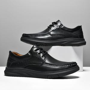 Chaussures <span class=keywords><strong>bateau</strong></span> habillées et décontractées en cuir véritable pour hommes, faites à la main, confortables pour le travail de bureau - Product Image 4