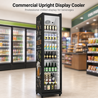 Réfrigérateur-congélateur vertical haute performance à 1 porte, vitrine de présentation pour supermarchés commerciaux