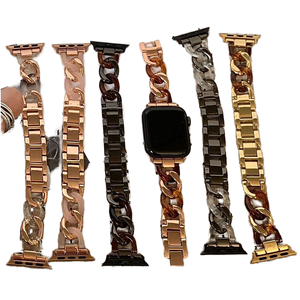 Coolyep – Bracelet de montre universel en résine et <span class=keywords><strong>acier</strong></span> inoxydable de qualité supérieure, épissage métallique, pour <span class=keywords><strong>Apple</strong></span> <span class=keywords><strong>Watch</strong></span> - Product Image 1