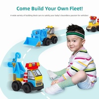 Juguete de Bloques de Construcción de Plástico Sorpresa, Coche de Bomberos de 40 Piezas para Armar, Vehículo de Construcción DIY para Fiestas Infantiles, Venta al Por Mayor