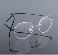 Lunettes à monture diamantée pour femmes, accessoires de verres surdimensionnés, sans monture, bon marché, en titane, collection, en STOCK