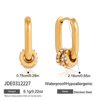 Gaovo Boucles d'oreilles créoles de luxe de style européen pour femmes, résistantes au ternissement, en acier inoxydable et titane