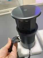 KLASS Pop-up-Buchse für die Küche Versteckter Tisch schalter Motorisiertes Heben UK EU US-Standardst ecker USB-C schnelles kabelloses Laden