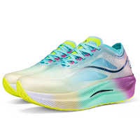 Chaussures de course pour hommes respirantes avec doublure en mesh, semelle en caoutchouc, lacets, pour marathon