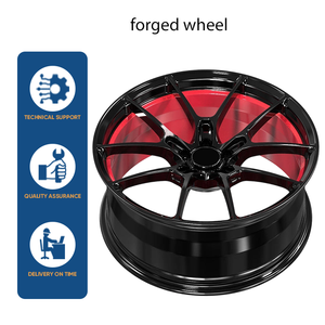 Rines de Aleación Forjados de una Pieza, Ligeros y de Alta Resistencia, Color Negro y Rojo, Diseño Cóncavo Profundo, para Autos Sedán y SUV - Product Image 3