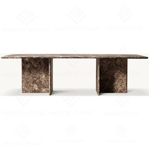 โต๊ะรับประทานอาหารทรงสี่เหลี่ยมหรูหราทันสมัยสั่งทำพิเศษ โต๊ะหินอ่อนทาวเวอร์ทีนสำหรับอพาร์ทเมนต์และบ้านพักตากอากาศ เฟอร์นิเจอร์รับประทานอาหาร - Product Image 3