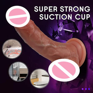 Электрический телескопический вибратор-дилдо, реалистичный силикон, 8 телескопических режимов, 10 режимов вибрации, подогрев, дистанционное управление - Product Image 3