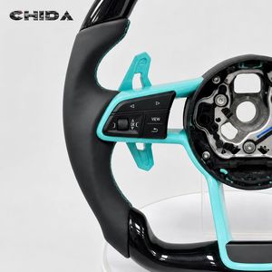 Volante Decorativo Personalizzato Nero Lucido Blu per <span class=keywords><strong>Audi</strong></span> R8 TT Mk2/Mk3 B8 RS TTS TTRS RS3-7 A3-A8 Q3-Q7 - Product Image 4