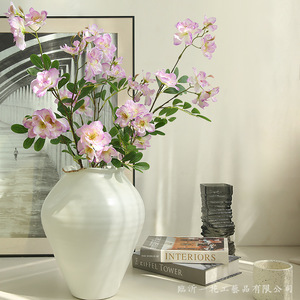 Fleur artificielle Yihua Floral Art, fleur de bégonia en soie, blanc, bleu, rose, violet, rouge rosé, orange, décoration moderne et simple pour la maison - Product Image 2